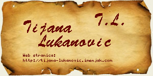 Tijana Lukanović vizit kartica